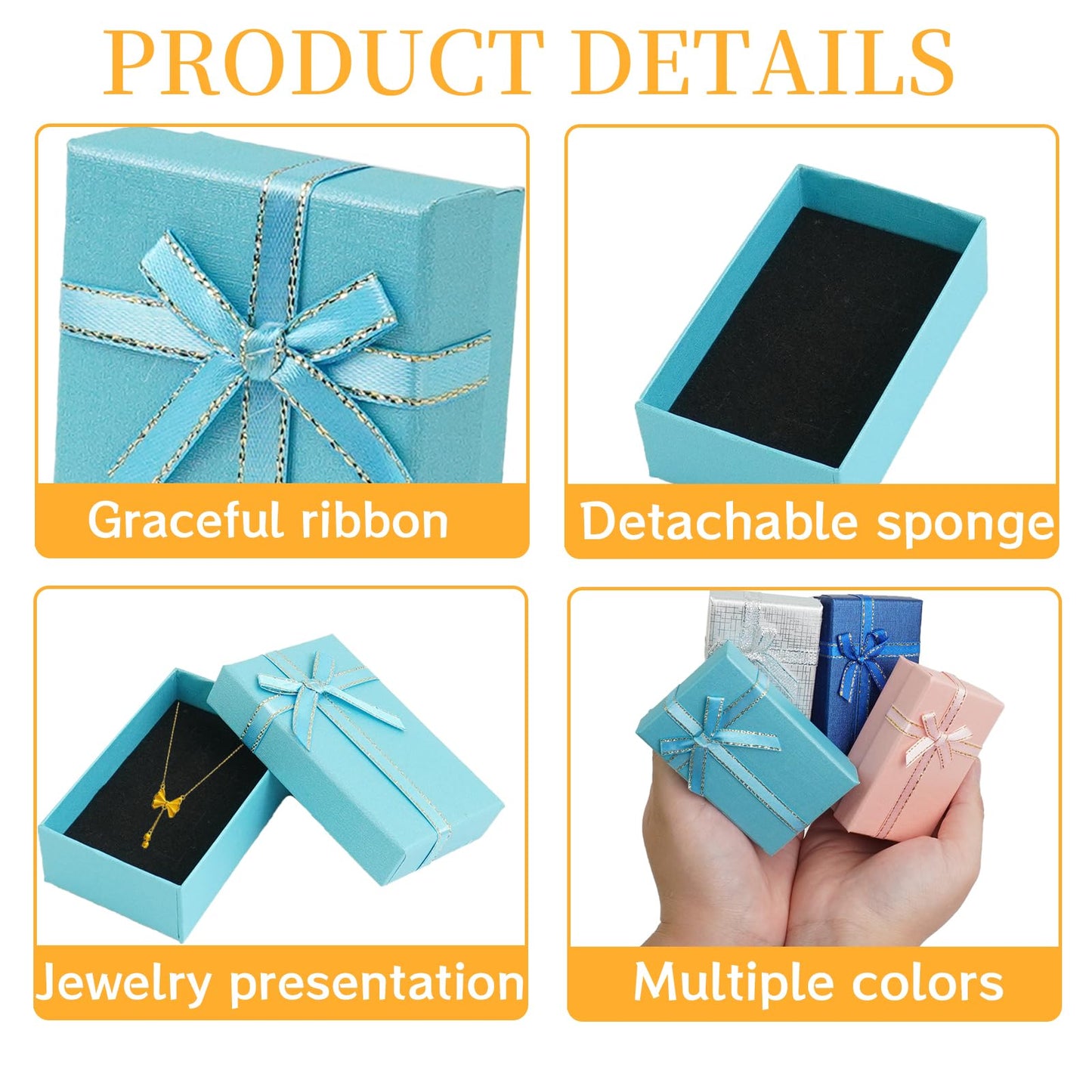 PEDOBALI 80 Pcs Jewelry Gift Boxes Set with Lids 3.1 x 2 x 1.1 Inches Small Jewelry Gift Boxes 8 Colors Bracelet Necklaces Case Earrings Cardboard Case for Weddings Anniversaries