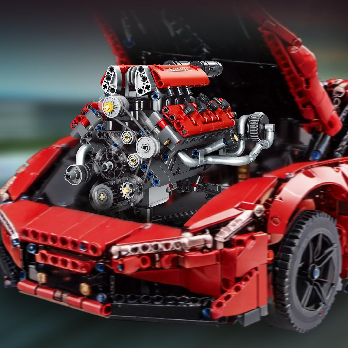 OWNONE 1 V8 Engine Model Kit that Work - 8-Cylinder Visible Engine Building Blocks Set with Motor, LED Light & APP Control - Build Your Own Engineering Kit, STEM Project for Adults & Kids (660 PCS)