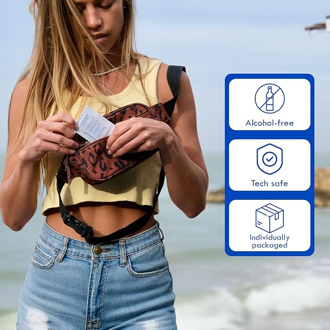 Audio Wipes For Hearing Aids - 100 Pcs, Alcohol-Free, Individually Packaged Cleaning Towelette - Removes Earwax, Dirt and Sweat - For Rubber, Plastic, Silicone & Acrylic