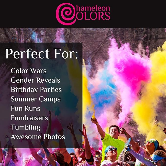 Chameleon Colors Powder, 1 lb Bags (10 Pack), Rainbow Set, Holi Festival, Color Run, Gender Reveal