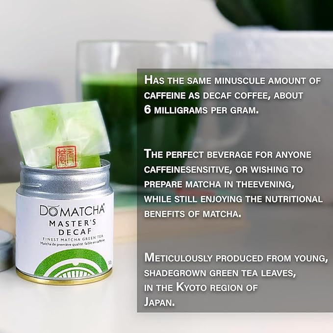 DoMatcha, Master's Decaf Matcha Powder, Authentic Japanese Green Tea, Ceremonial Grade, 30g