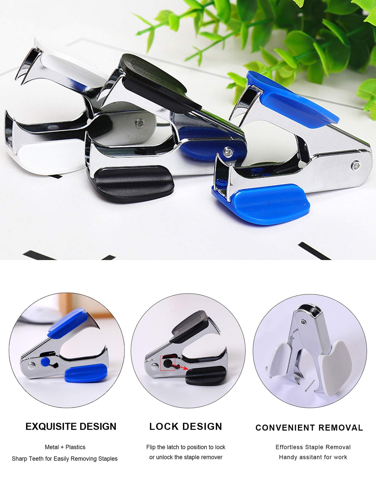 Leven Effortless Desktop Stapler, 40 Sheet Capacity, One Finger Touch Stapling, Easy to Load Ergonomic Heavy Duty Stapler, Includes 1500 Staples and Staple Remover