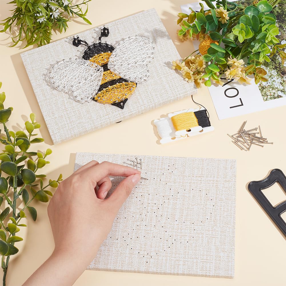 WEBEEDY 3D String Art Kit for Adults Beginners, DIY Bee String Craft Kit, Include All Necessary Accessories and Frame, Christmas Mother's Day Home Wall Decorations Unique Women Gift