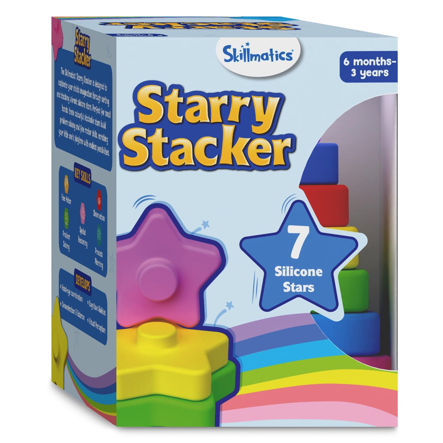 Skillmatics Starry Stacker | Silicone Stacking Toy (Ages 6 months - 3 years)