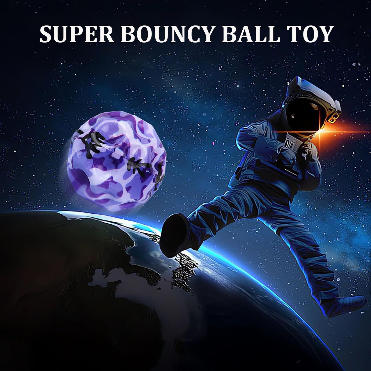 Tendry Extreme Super High Bouncing Ball Moon Shape for Kids of All Ages, Improve Hand-Eye Coordination, Easy to Grip and Catch by Athletes as a Sport Training Balls (4 Pcs)