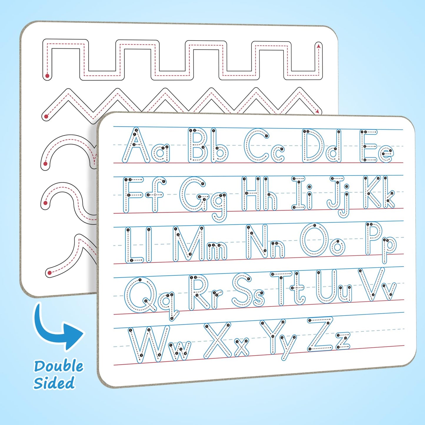 Handwriting Practice Dry Erase Board – ABC Alphabet Tracing for Kids Ages 3-5 | Small Whiteboard for Pre-K, Toddler, Preschool, Kindergarten Learning Activities and Homeschool Supplies “9" x 12"