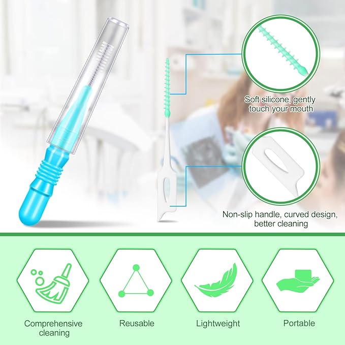Patelai 350 Pieces Interdental Brush Tooth Floss Tooth Cleaning Tool Toothpick Dental Flossing Head Oral Flosser Soft Picks Refill Dental Flosser Toothpick Cleaners(Cute Colors)