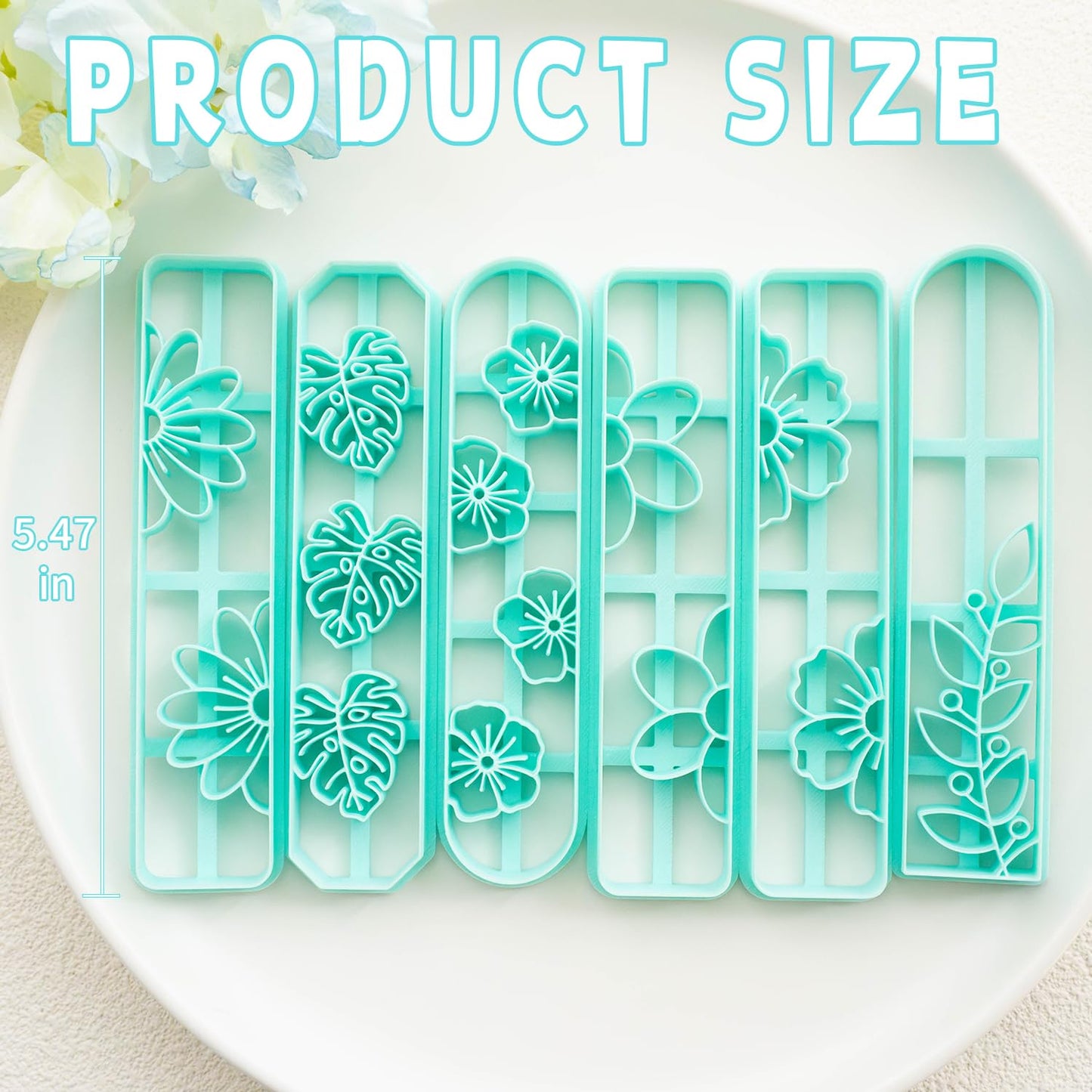 TAINSKY Bookmarks Polymer Clay Cutters, Floral Bookmark Creator for Polymer Clay Jewelry, 6 Pcs Reading Clay Cutters for Making Earrings Jewerly, Clay Earring Cutters, Polymer Clay Earrings Tools
