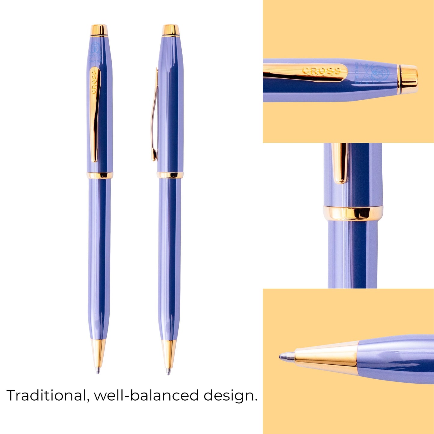 Cross Official Cross Ballpoint Pen, Oil-based, Medium Point, Centuri 2, Lavender Blue at 0082 165, Limited Color, Genuine Imported