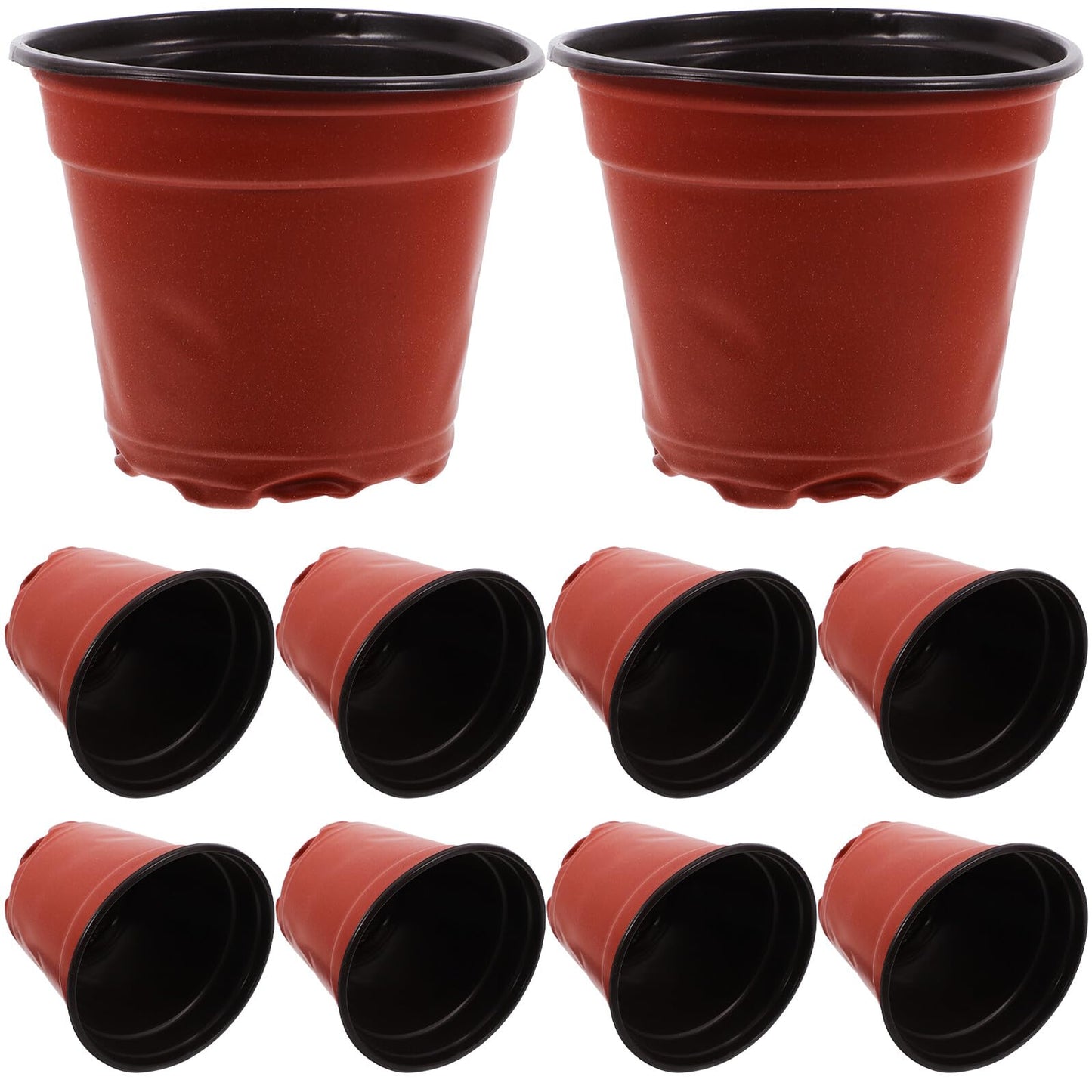 DEARMAMY 100pcs Plastic Strawberry Nursery Pots Seedling Grow Cups with Dual Color Design Thickened Gardening Containers for Indoor and Outdoor Plant Propagation
