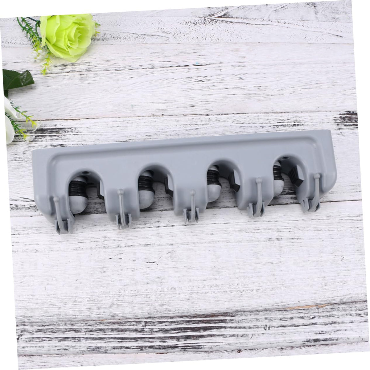 Multifunction Wall Mounted Mop Holder with Positions Hooks Bathroom Organizer for Brooms Cleaning Tools Easy Installation Space Saving Design