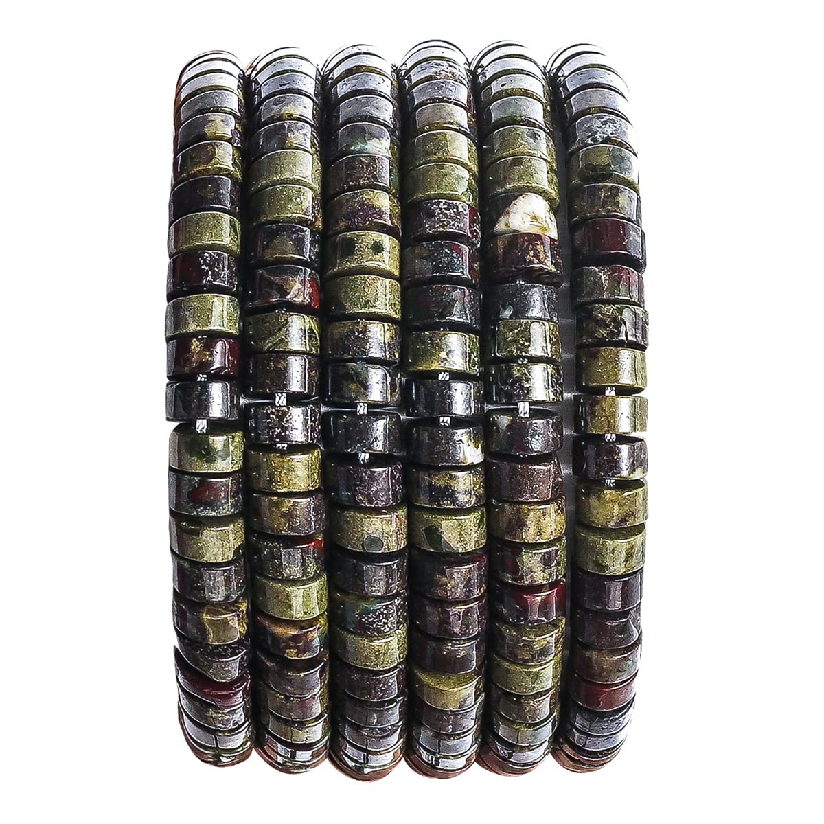 Natural Dragon Blood Stone Spacer Beads 6x3mm 38cm/str Flat Round Loose Semi Gemstone Caps for Making Bracelets Necklace
