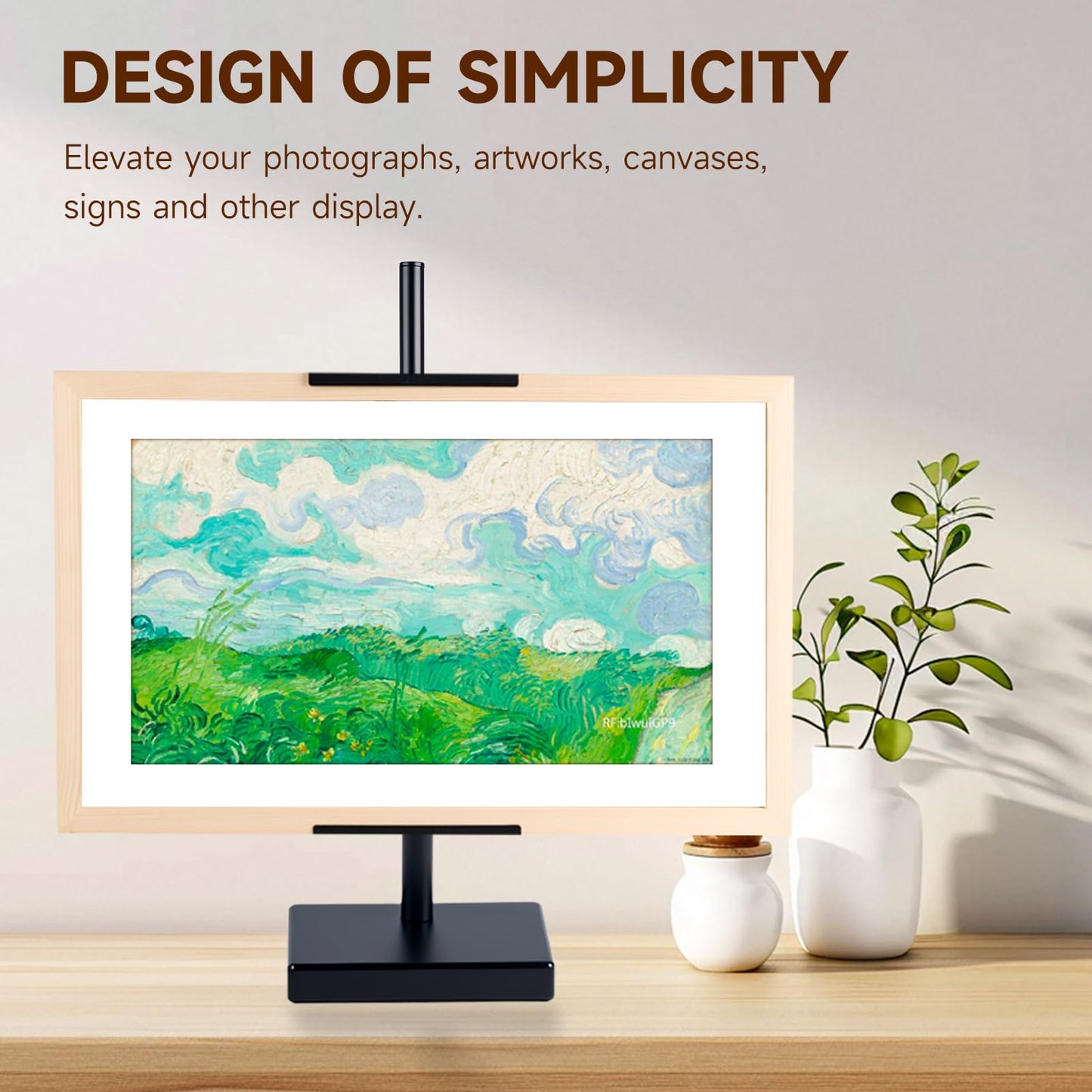 Adjustable Tabletop Easel Stand for Picture Frames up to 29" H - Metal Frame Holder Stand for Sign, Artwork, Canvas Display - Compact Black Small Easel Stands for Home Office Galleries (Black)