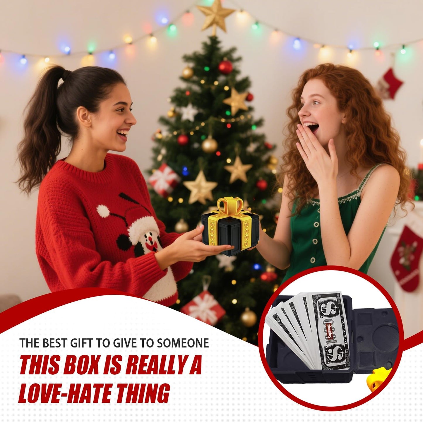 EXQDYNM Annoying Gift Box with Screws, Take Apart Puzzle Surprise Prank Christmas Funny Hilarious Money Card Container, Novelty Box (8cm*8cm)