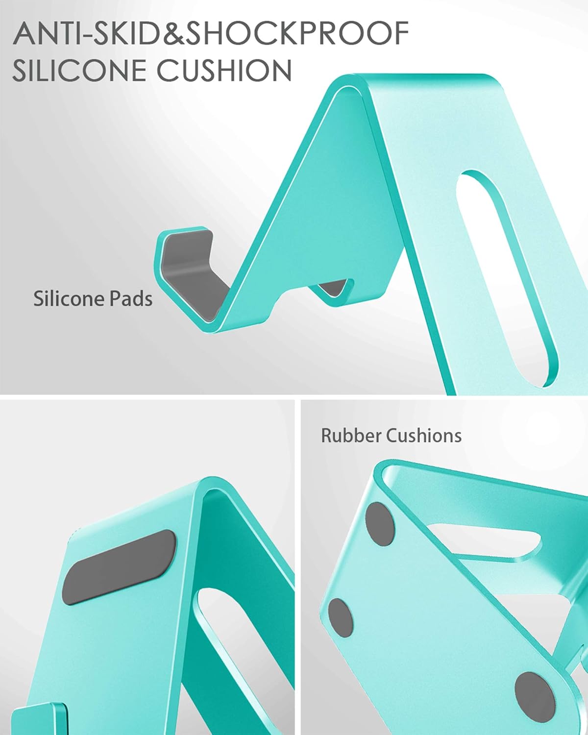 CreaDream Cell Phone Stand, Cradle, Holder,Aluminum Desktop Stand Compatible with Switch, All Smart Phone, iPhone 11 Pro Xs Max Xr X Se 8 7 6 6s Plus SE 5 5s (Mint Green)