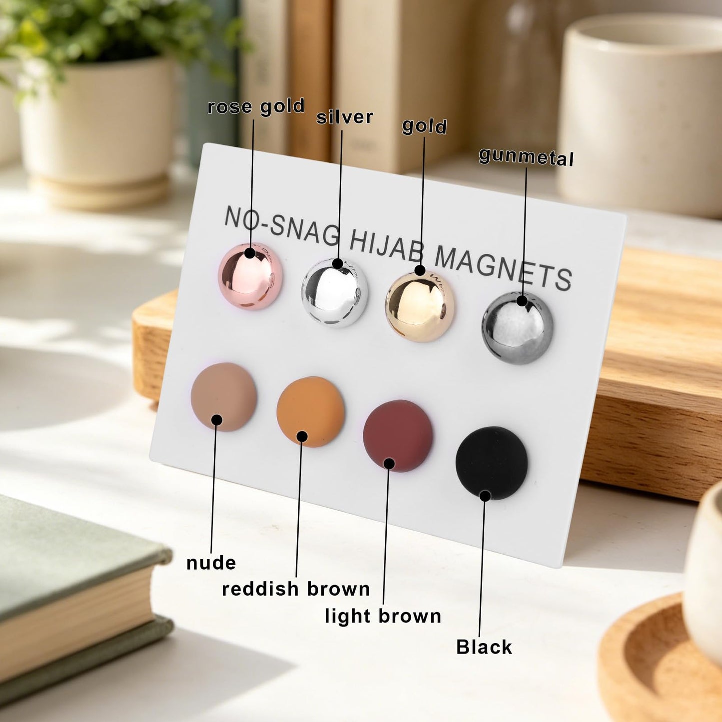 8pcs Strong Hijab Magnet Pins for Women, Multi-Use Scarf Magnets Pin for Scarves Shirts Dress and Clothes (Colorful)