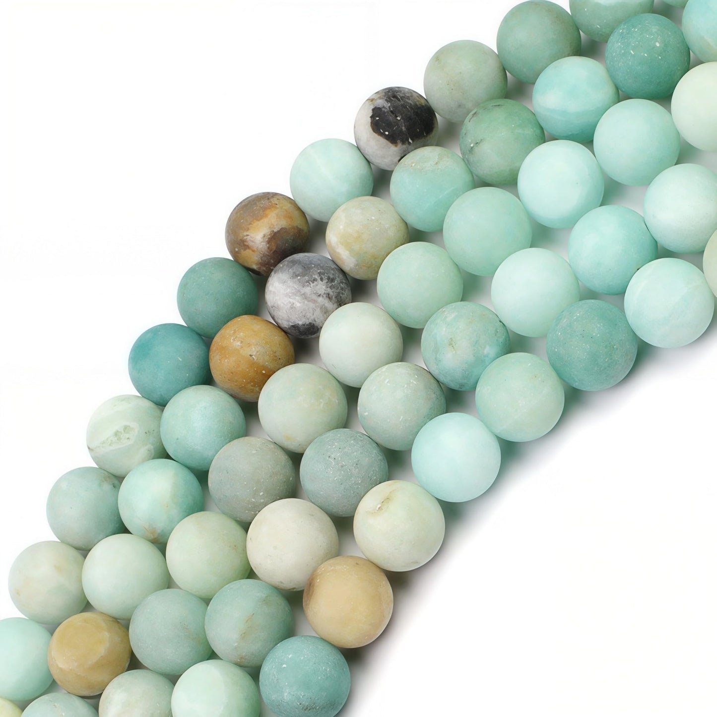 MJDCB Natural Matte Amazonite Round Loose Beads for Jewelry Making DIY Bracelet Necklace (6mm)
