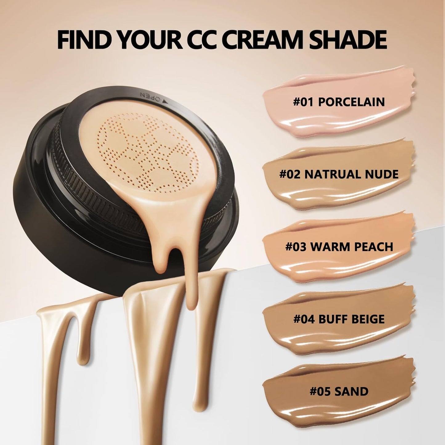 Mushroom Head Air Cushion CC Cream Strong Concealer 2PC,Face Makeup Cushion Foundation Long Lasting,Moisturizing BB Cream Makeup Base Primer Even Skin Tone for All Skin Types (2PC 04, 200g)