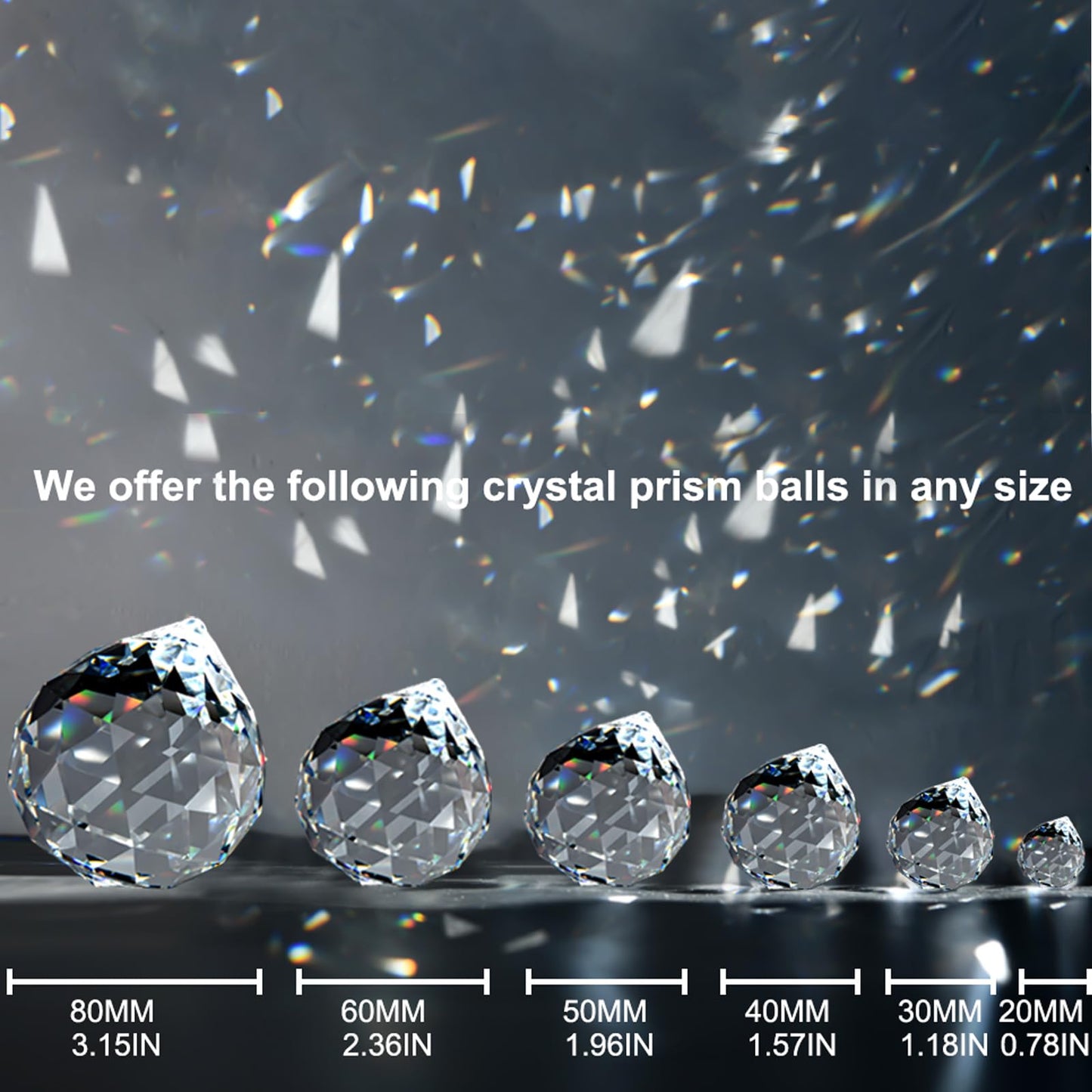MerryNine 30mm/1.18" 15 Pack Crystal Ball Prism Sun Shine Catcher Rainbow Pendants Maker, Hanging Crystals Prisms for Windows, for Feng Shui (Multicolor)