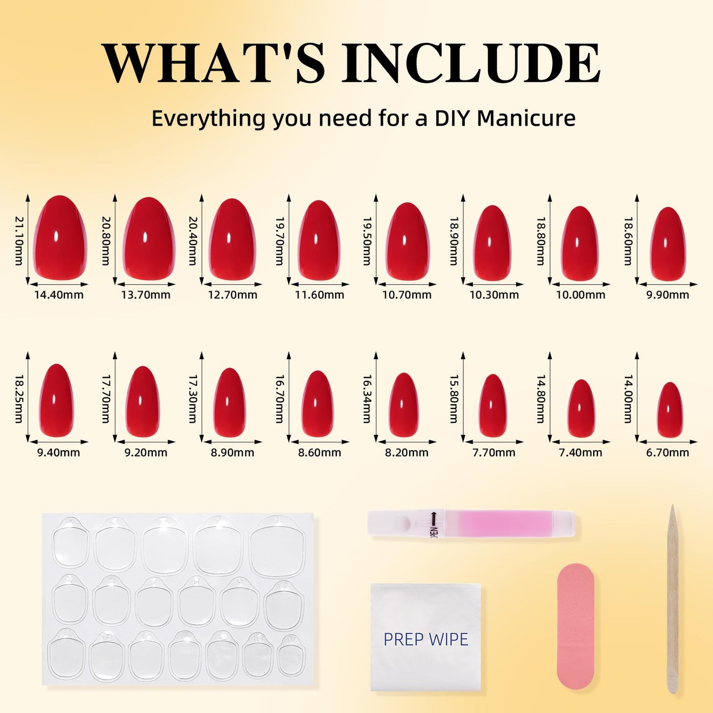 Leefrei Red Press On Nails Short Almond - Deep Red Fake Nails Press ons, Reusable Glue On Nails for Women, 16 Sizes 32 Pieces Nail Kit with Glue, Wine Red