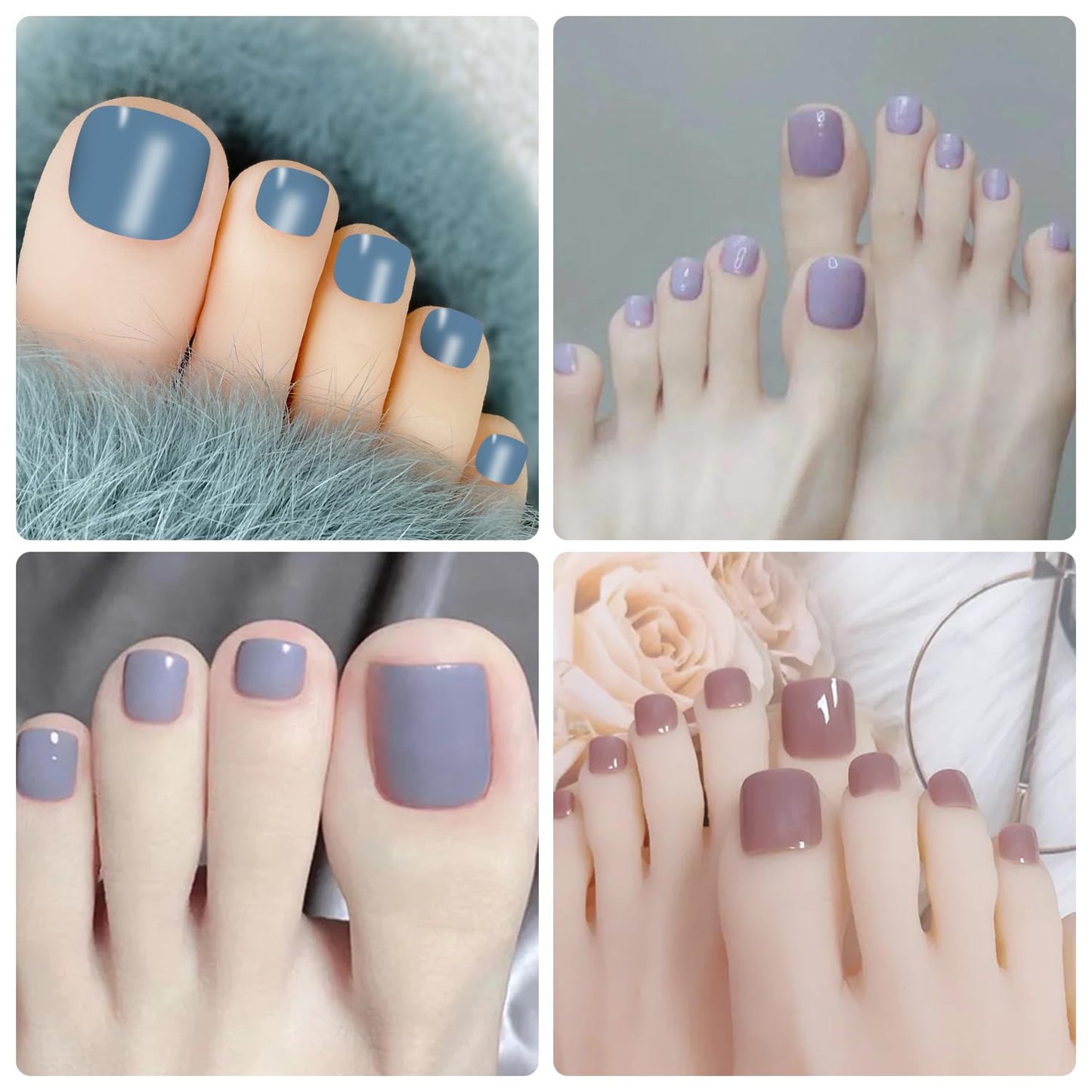 SILPECWEE 20 Sheets Light Color Nail Wraps for Toes Self Adhesive Toenail Polish Strips Gel Nail Strips Stick on Nail Polish Stickers Toenails Stickers Decals Nail Art Design with Nail File
