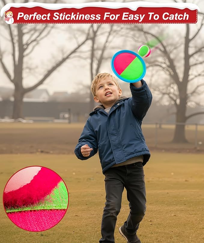 Qrooper Toddler Toys Toss and Catch Ball Set Christmas Stocking Stuffer for Kids Toddler, Toys for 3 4 5 6 7 8 Year Old Boys Girls Birthday Gift, Yard Outdoor Games for Kid Ages 4-8 8-12 Beach Pool