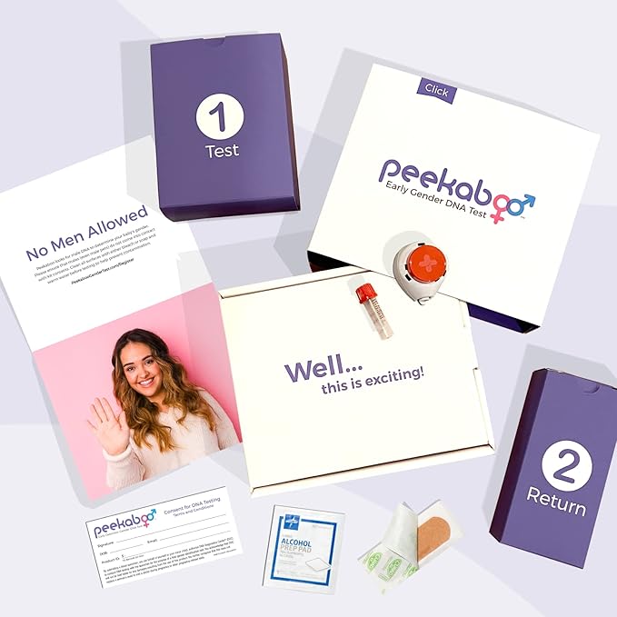 Peekaboo Click Express DNA Test Kit, Early Gender Detection, Same Day Results, Test as Early as 6 Weeks Pregnant, Over 99% Accurate*