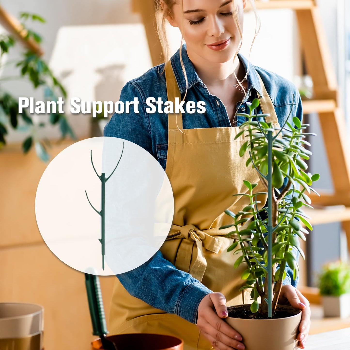 15pcs Adjustable Plant Support Pole, Stackable for Indoorand Outdoor Use, Garden Accessories for Supporting.Monstera and Climbing Potted Plants