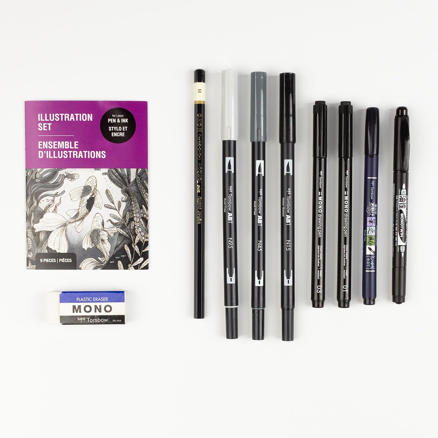 Tombow 56302 Illustration Set. Includes 9 Tools for Drawing, Sketching and Illustrating.