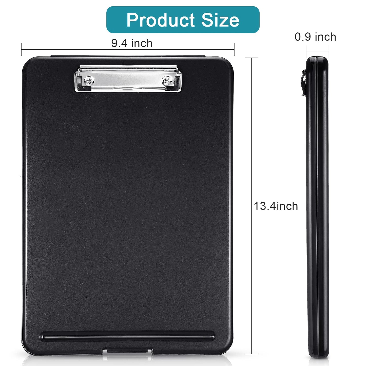 Epakh 12 Pcs Clipboard with Storage Bulks Plastic Storage Foldable Nursing Clipboard with Low Profile Clip for Student Teacher Nurse Employee, 9.5 x 13.5 Inch