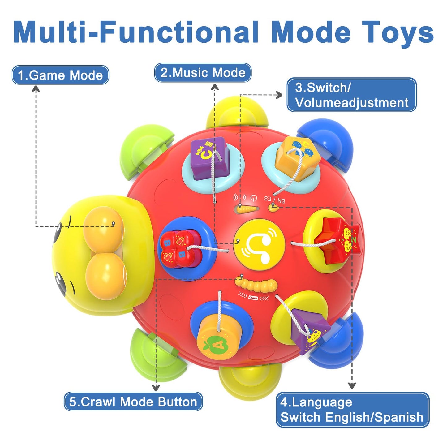 Holaxander Baby Gift Set for 0-6-12+ Months (1 * Baby Ladybug Musical Toy & 1 * Musical Plush Elephant Toy)