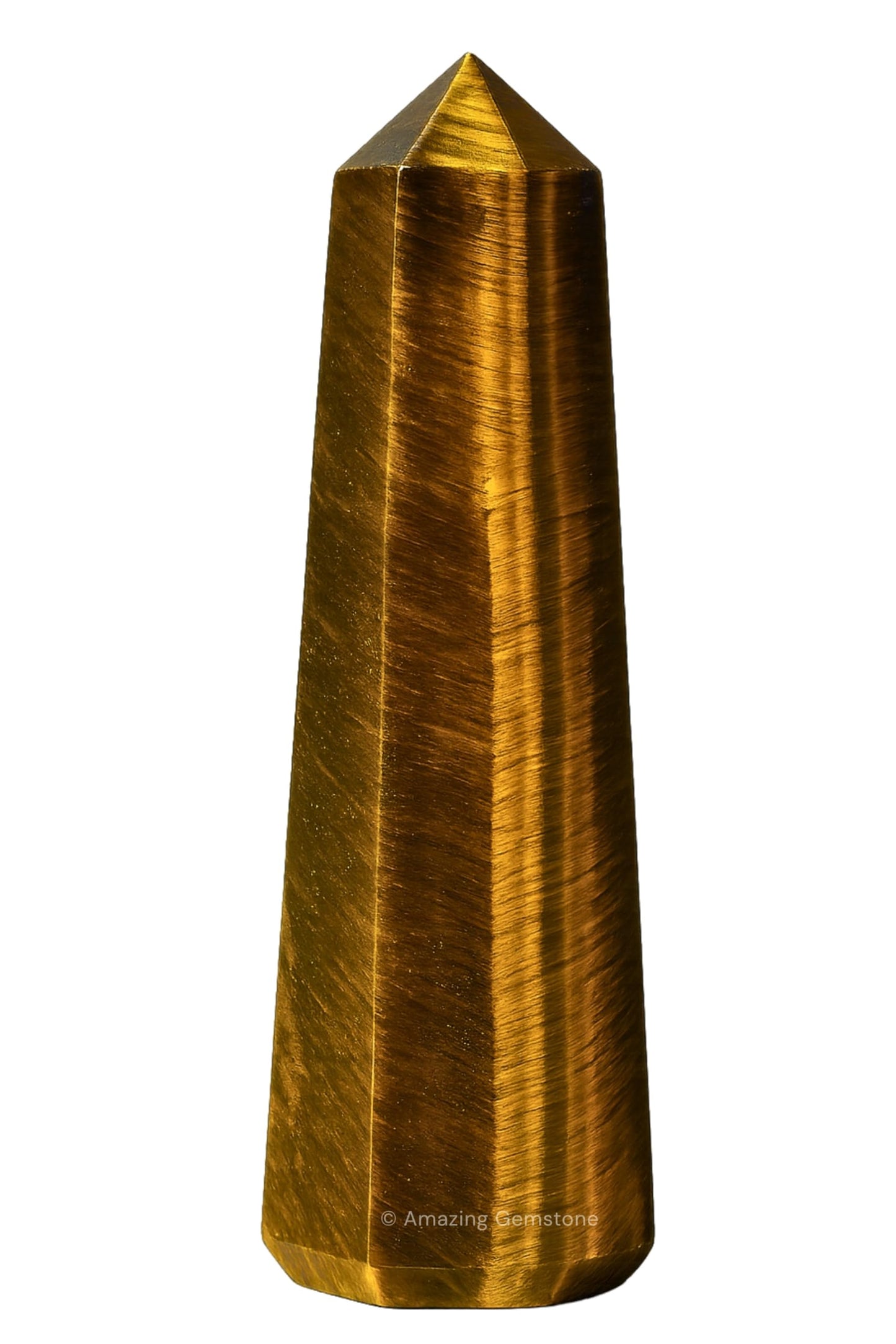 Amazing Gemstone Tiger Eye Crystal Towers, Natural Healing Crystal Point Obelisk for Reiki Healing and Crystal Grid (3" to 4" INCH)