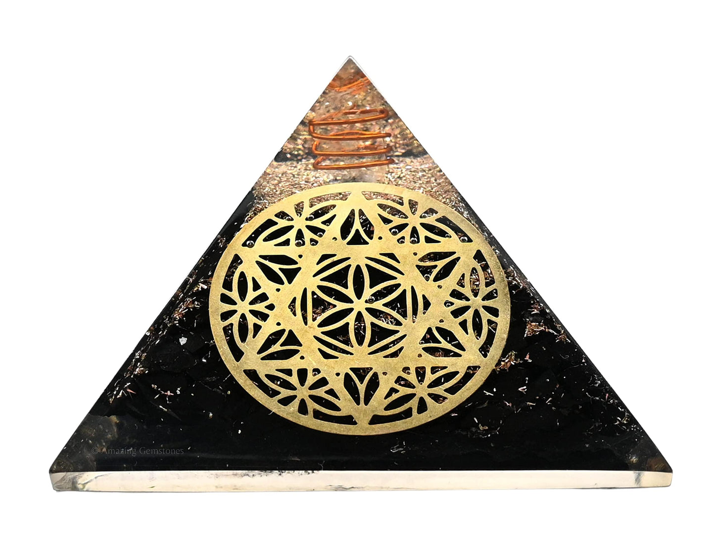 Amazing Gemstone Large Black Tourmaline Orgone Pyramid Crystal, Star of David Orgonite Pyramid - Positive Energy Healing