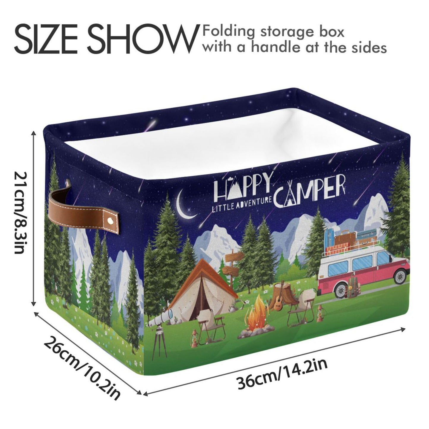 Camping Rectangular Storage Basket Organizer Bin Shelf Food Picnic Moutain Fir Tree Baskets For Clothes Gifts For Home Office Dorm