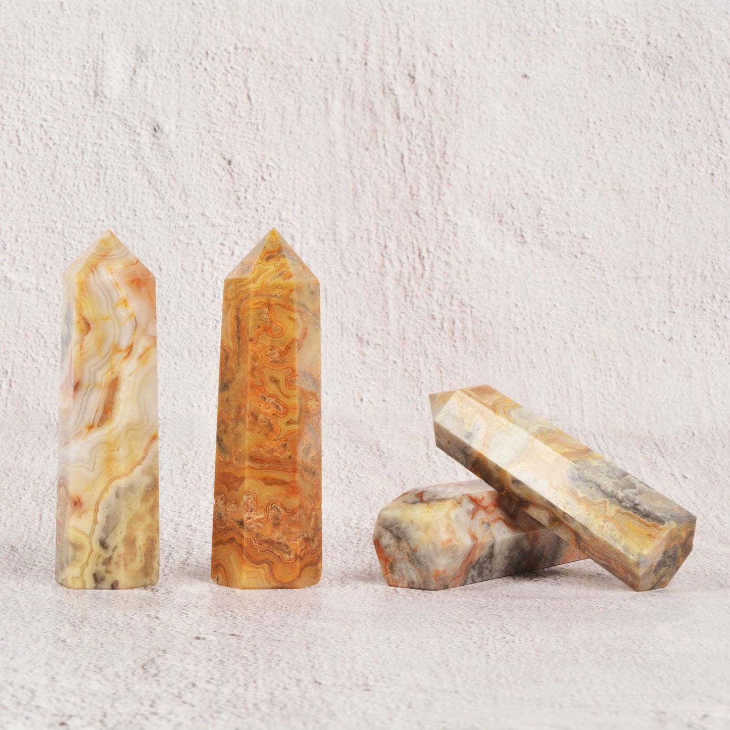 Large Crazy Lace Agate Crystal Tower Healing Crystal Wand For Spiritual Use Hexagonal Point Reiki Chakra Gemstone Home Office Decor