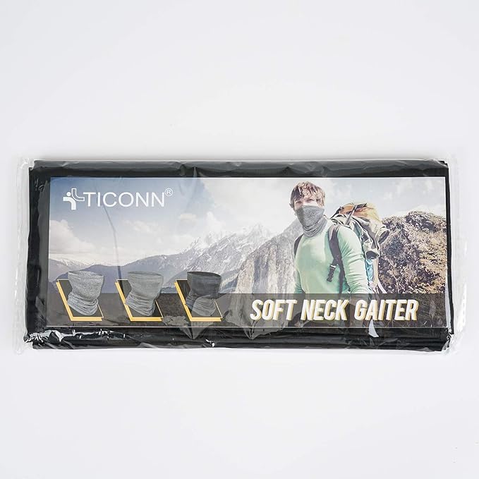TICONN Neck Gaiter Face Cover Scarf, Breathable Sun & Wind-proof for Skiing Fishing Hiking Cycling