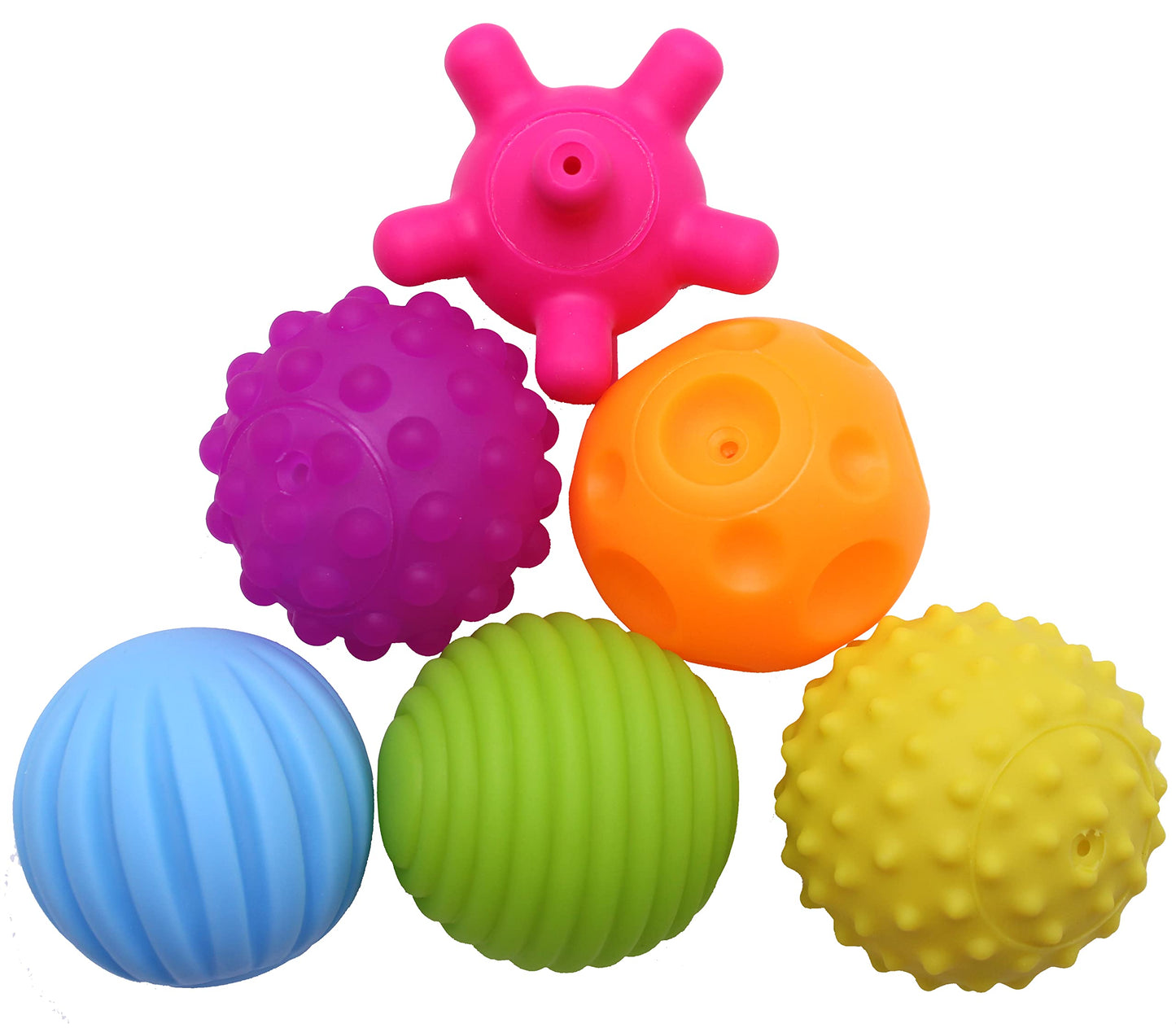 FIVOENDAR 6 Pack Sensory Balls for Kids, Soft & Textured Massage Balls Set Develops Kid's Tactile Senses