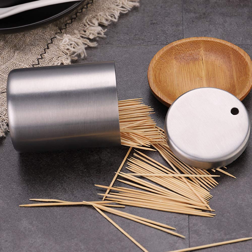 AYCCNH Stainless Steel Toothpick Holder Dispenser, High-capacity Thickening Tooth Picks Container for Kitchen ( No Toothpicks)