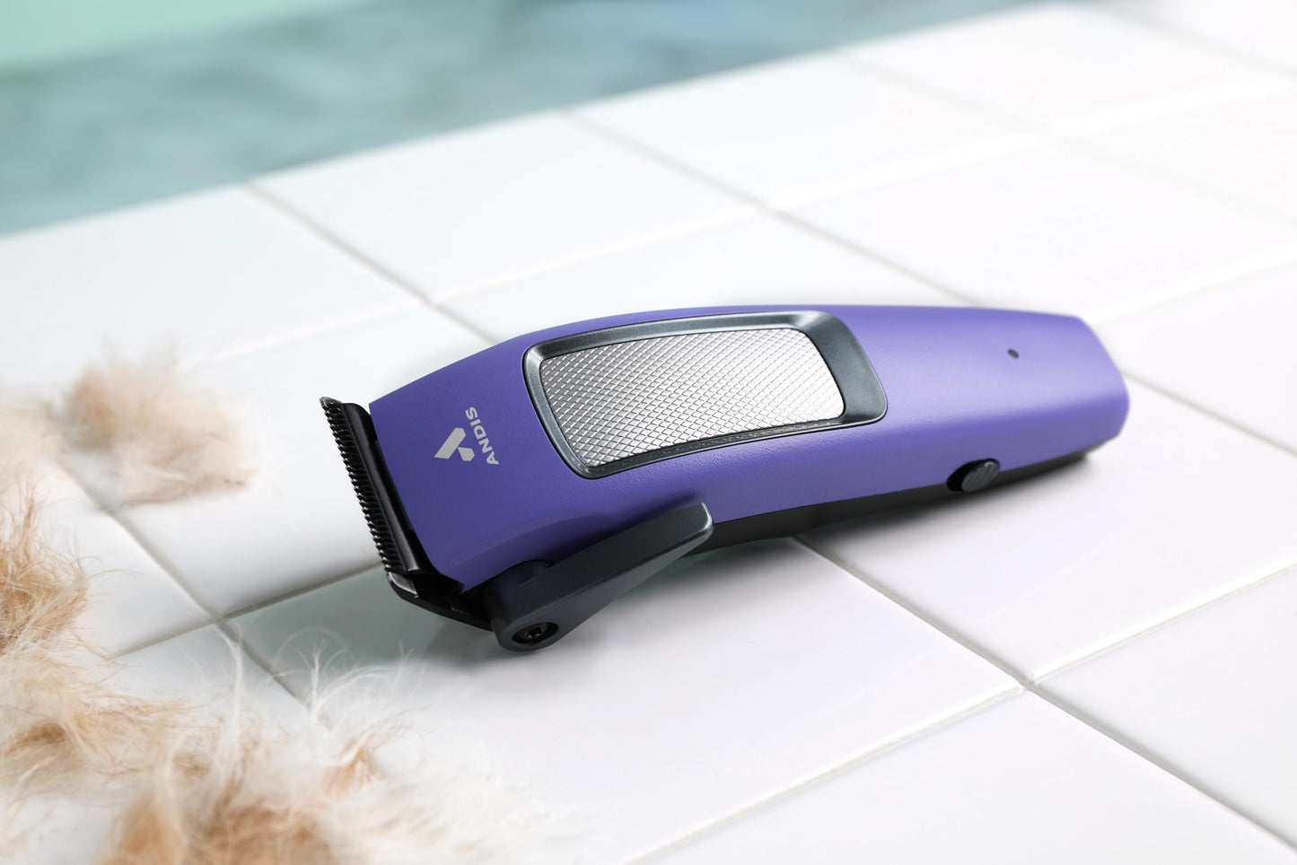 Andis Easy Clip Adjustable Blade Cordless II Dog Clipper, 10 Piece Kit, Lithium-Ion Battery, Purple, 560017