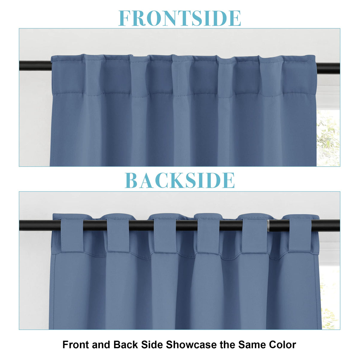 Blackout Curtains for Bedroom Kitchen Bathroom Cafe Basement RV (2 Count)