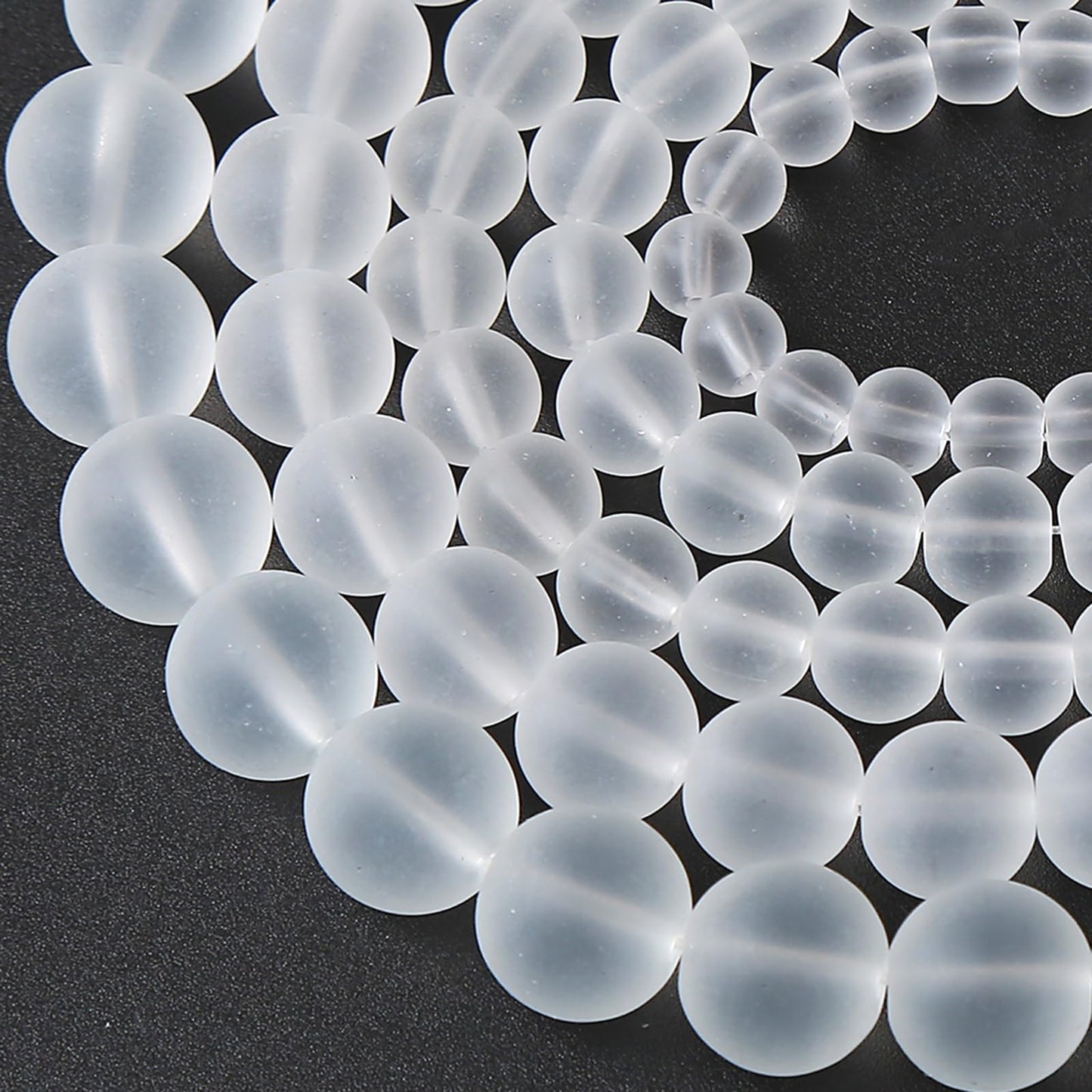 180pcs 4MM Matte White Crystal Glass Natural Stone Beads Round Loose Crystal Energy Beads for Jewelry Making DIY Bracelet Necklace 2 Strands 32"