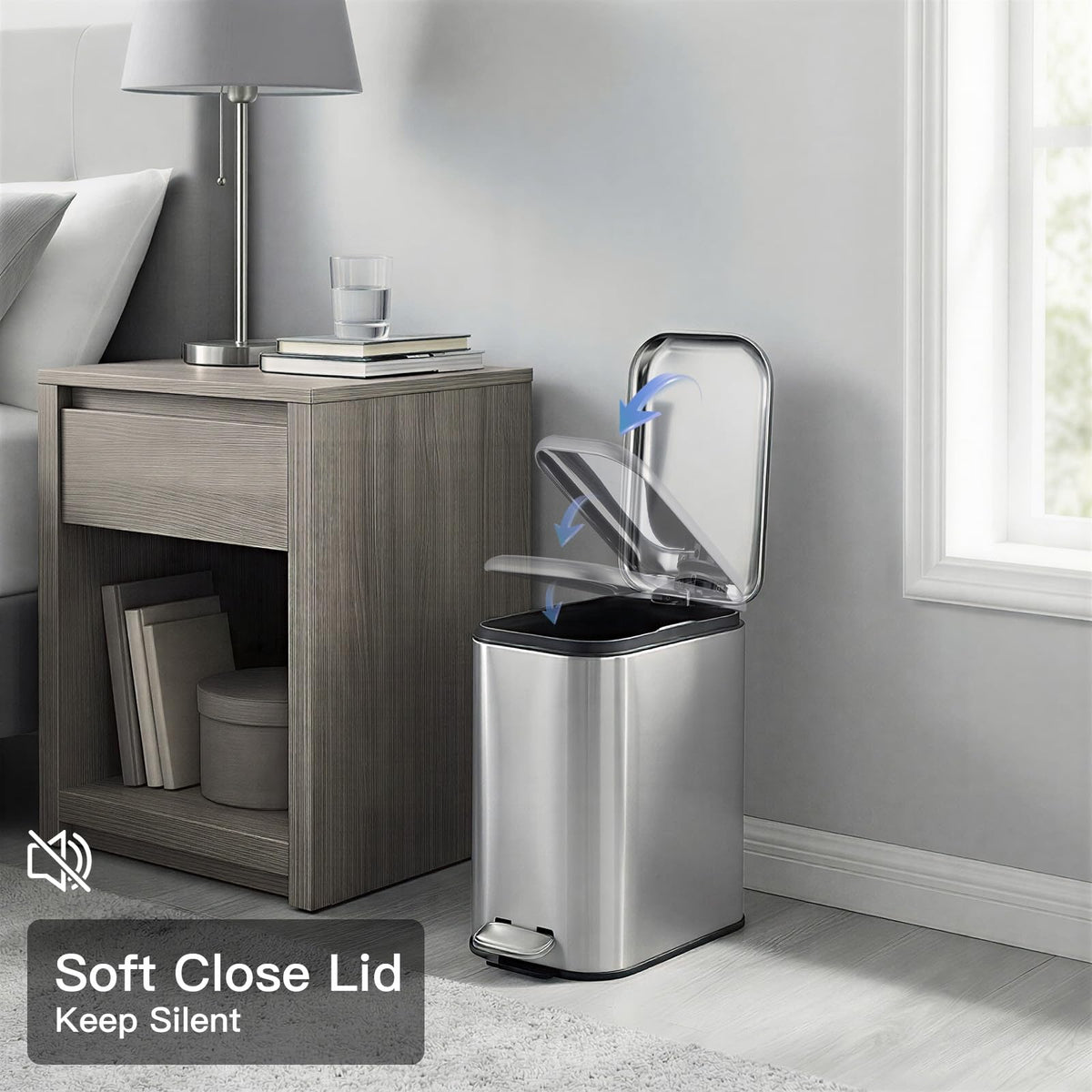 1.3 Gallon Bathroom Trash Can