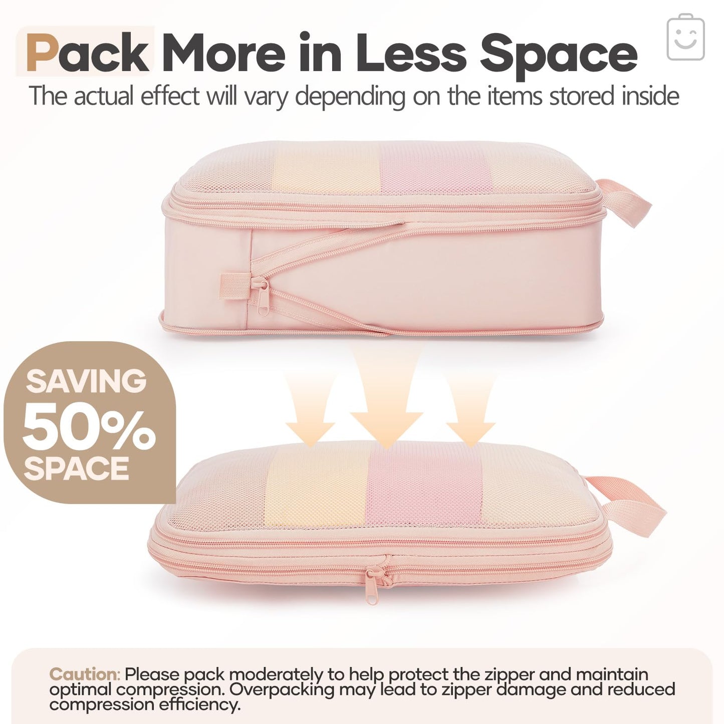 Veken 9/11 Set Compression Packing Cubes for Travel Essentials,Compressible Expandable Large Luggage Suitcase Organizer Bags for Clothing,Durable Space Saver Storage Bags with Toiletry Bags(Beige)