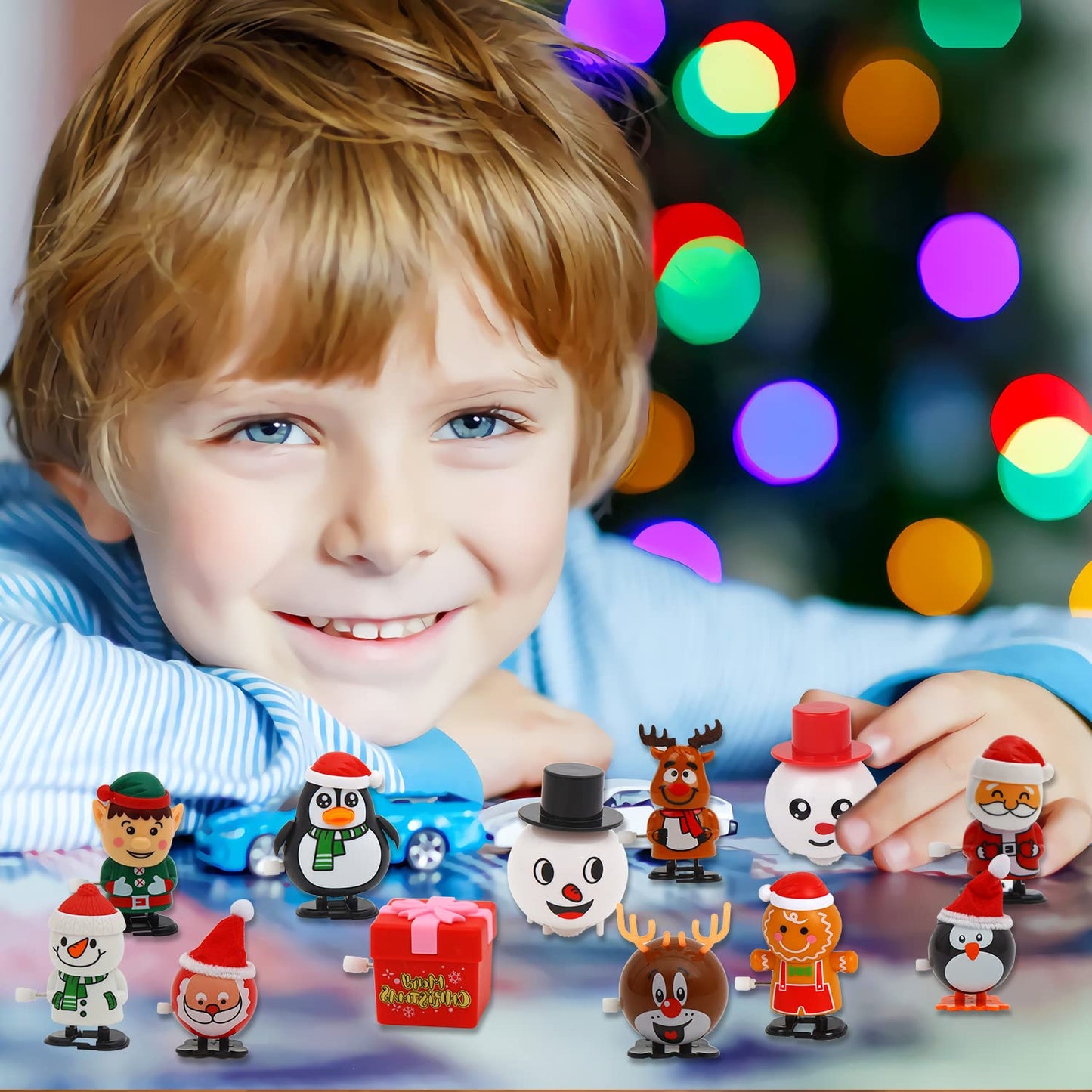 CCINEE 12 Packs Christmas Wind Up Toys Assorted Clockwork Toys Stocking Stuffers for Christmas Party Goody Bag Filler