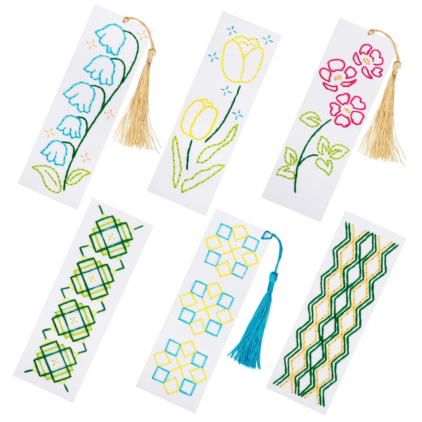 SWATOM DIY Bookmarks Embroidery Kits for Adults Make Your Own Personalized Embroidered Cardstock Bookmark Making Kit for Beginners Classroom Projects