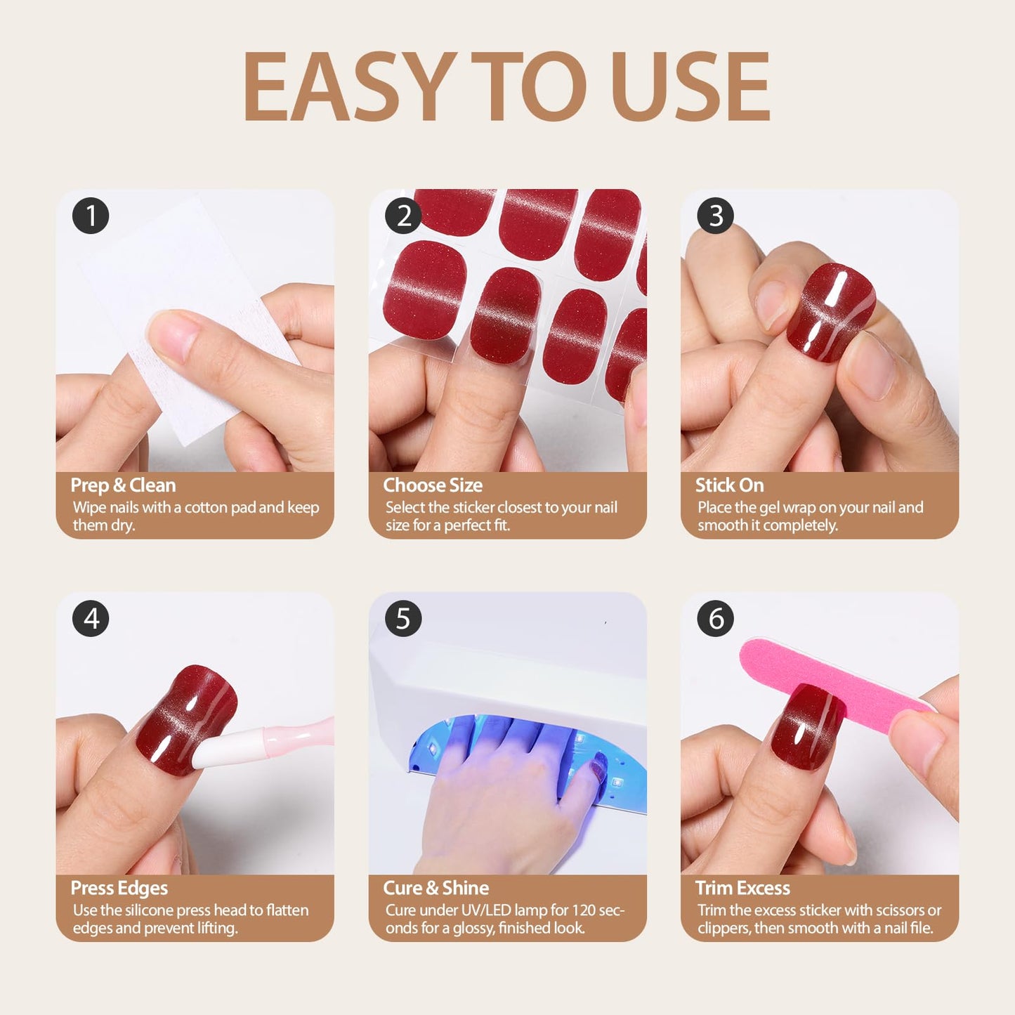Makartt Semi Cured Gel Nail Strips Kit 2 Packs – Real Gel, Hema & TPO Free, 16 Sizes Anti-Lift Fit, UV Light Required, Salon Quality, Long Lasting, Includes Dual-Ended Tool & Prep Kit (Soft Nude)