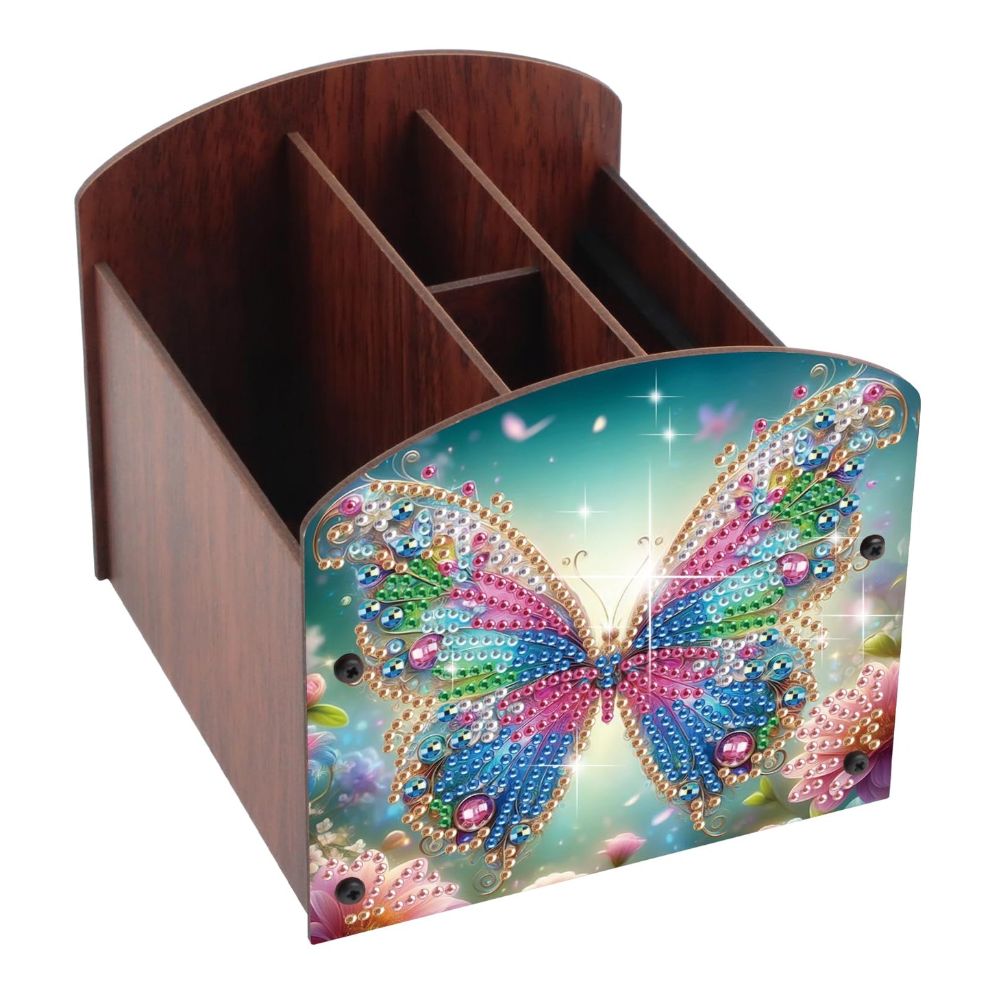 Tontut Diamond Painting Kit Storage Box, Beautiful Butterfly 5D DIY Open Multi-Compartment Organiser Box, for Storing Desktop Items, Handmade Creative Gift