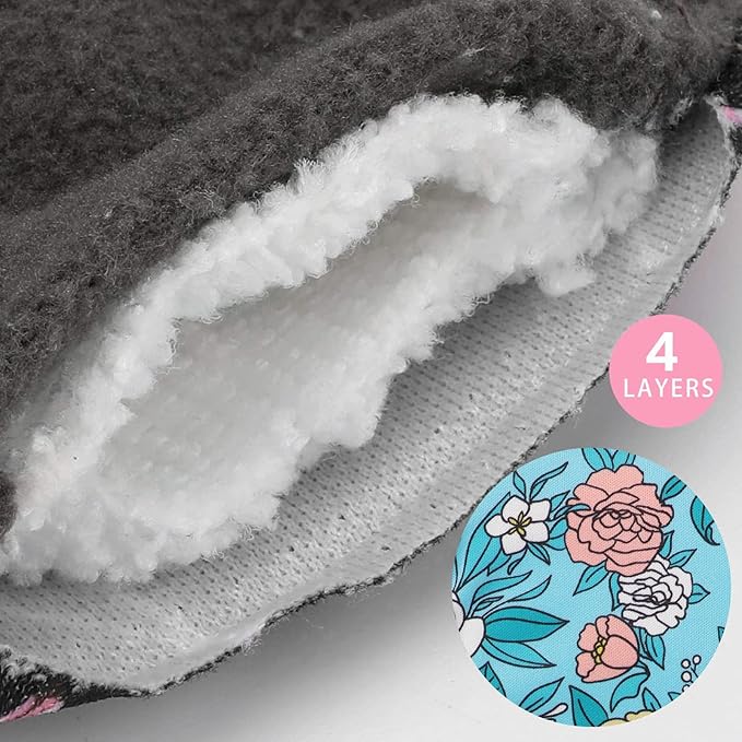 PHOGARY Reusable Menstrual Pads, Bamboo Cloth Pads for Heavy Flow with Wet Bag, Large Sanitary Pads Set with Wings for Women, Washable Overnight Cloth Panty Liners Period Pads(7 in 1, Style H)