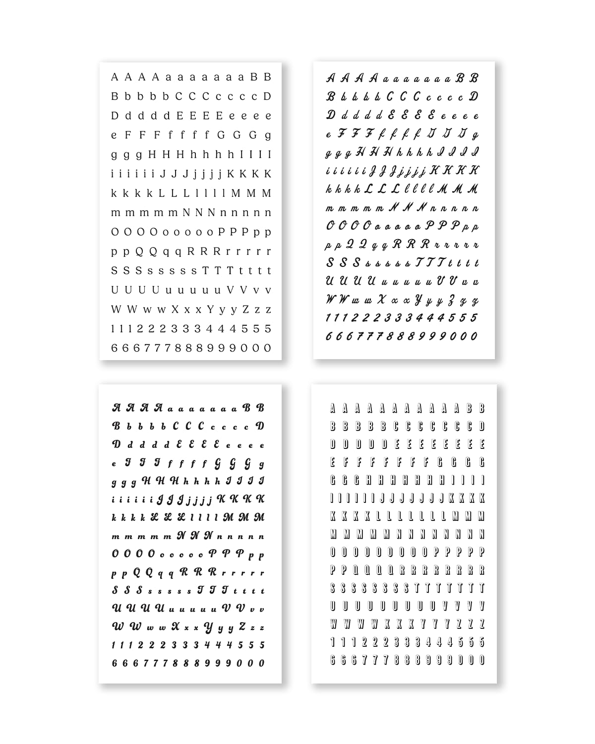 Rongrong Alphabet Collection Sticker Book for Planners, Journals, Scrapbooks – Letters in Multiple Fonts, Sizes & Styles – Perfect for Personalizing Tabs, Labels & Creative Projects - 25 Pages
