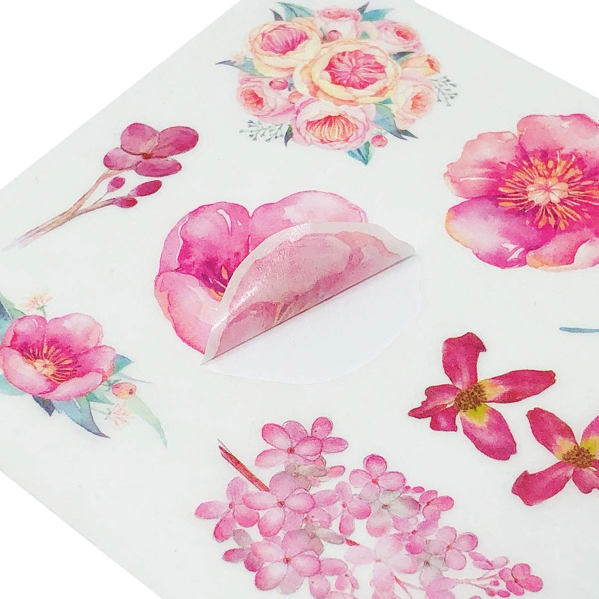 allydrew Washi Scrapbooking Stickers Box Set, Pink Flowers (20 Sheets)